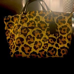 COACH-Gary Baseman Ocelot Edie Tote Leopard Print